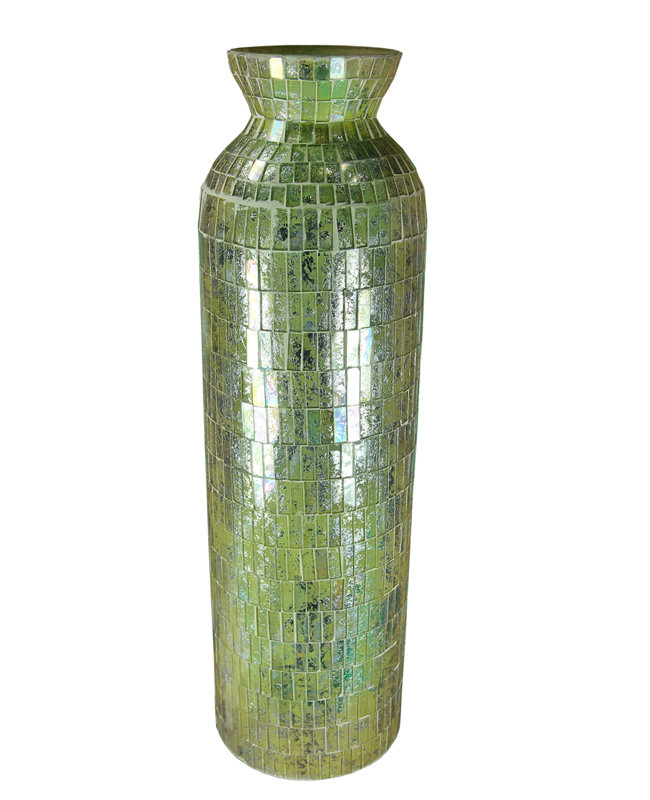Bloomsbury Market Fenske Mosaic Glass Floor Vase Wayfair
